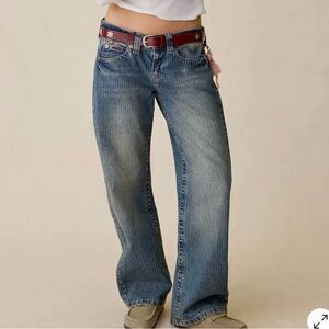 BDG Women's Faded Blue Wide-Leg Jeans